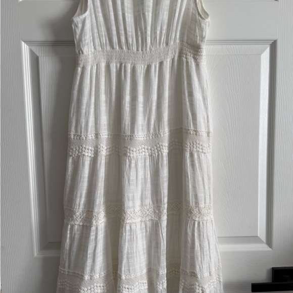 🤍 Knox Rose Elegant Sleeveless Cream Midi Dress Size Medium - Picture 6 of 11